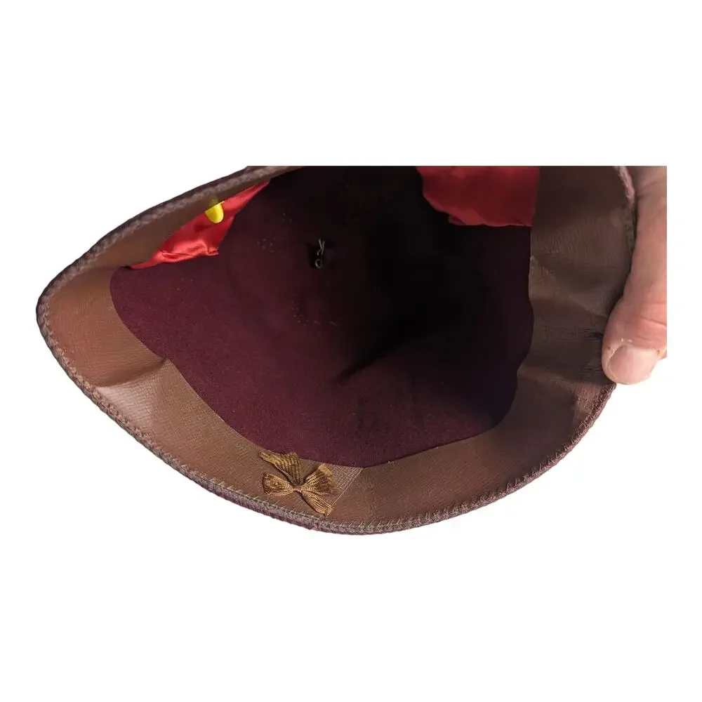 Shriner AL Bahr Masonic Wool Fez Hat Burgundy Jeweled (size 6 7/8) Vintage Mason